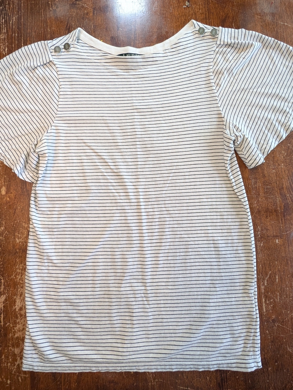Lauren Ralph Lauren Striped Top 100% Cotton Shirt Lightweight Casual Comfortable
